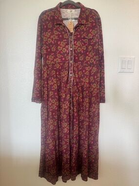 Natural Life Women’s L Christa Maxi Dress Comfort Boho Eclectic Romantic Prarie